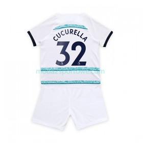 Koszulka Chelsea Cucurella 32 Dziecięcy Wyjazdowe Stroje Piłkarskie 2022/23 Krótki Rękaw
